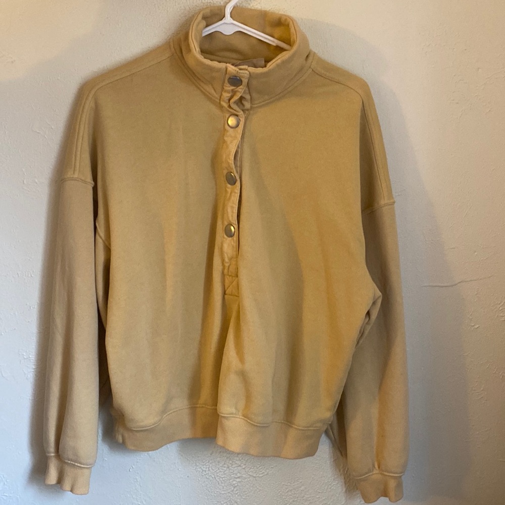 Yellow Button-Up Pull-Over